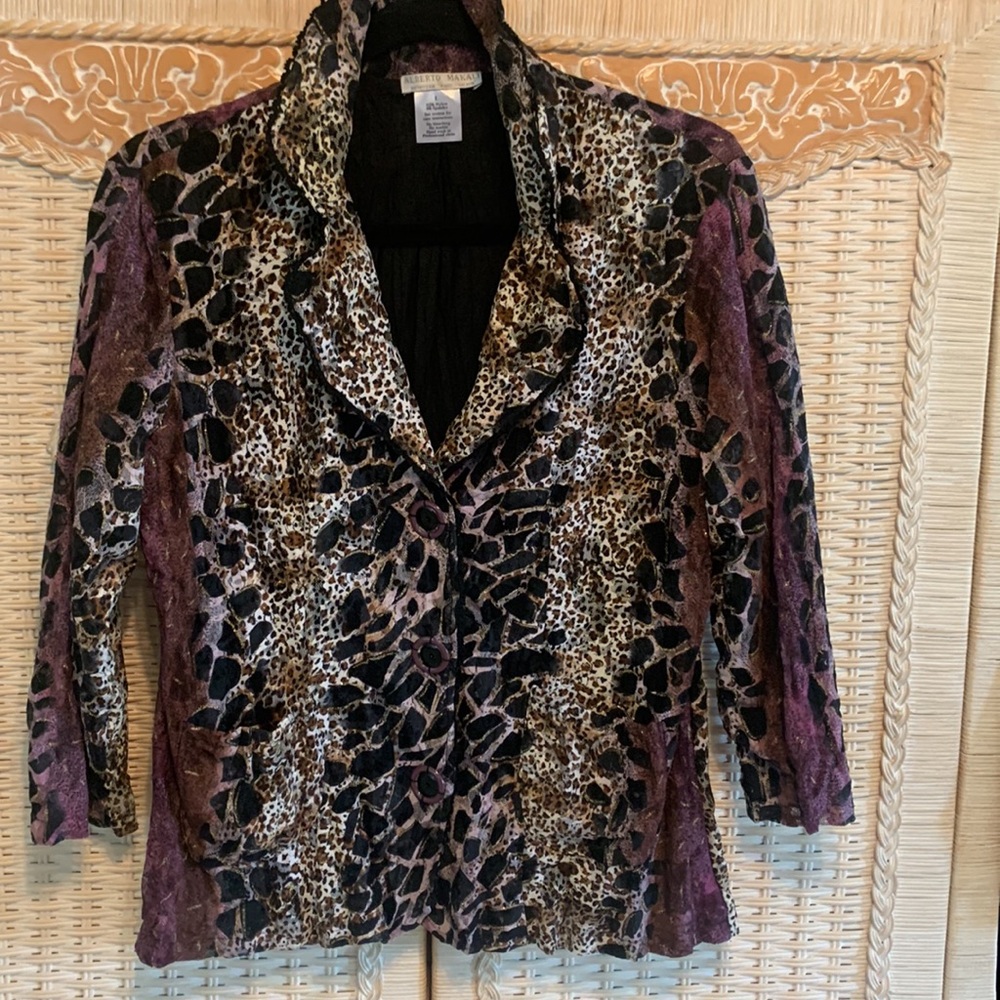 Alberto Makali Animal print Blazer Top